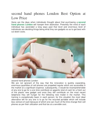 second hand phones london best option