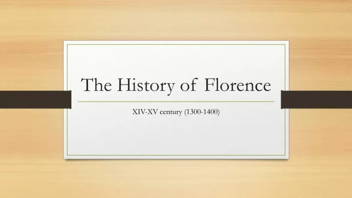 the history of florence