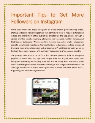 Important Tips to Get More Followers on Instagram