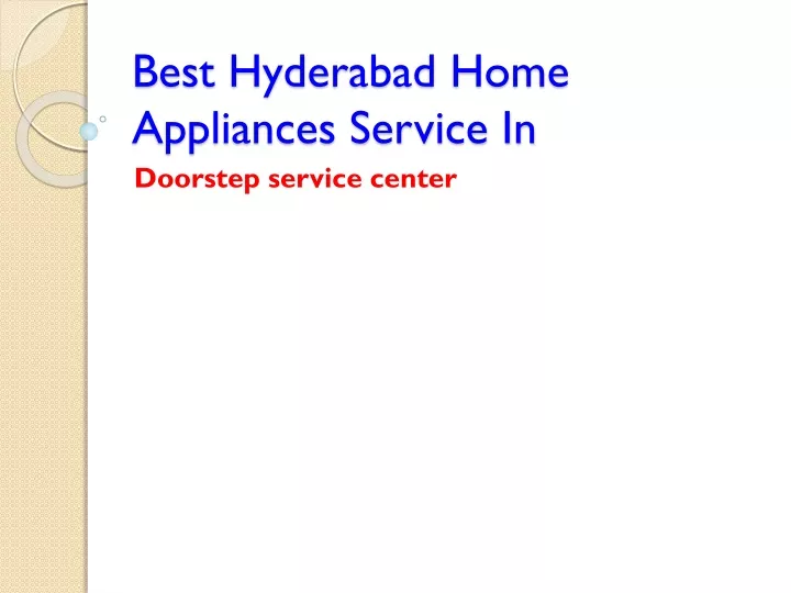 best hyderabad home appliances service in