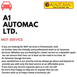 Go and Get your Mot service in Portsmouth