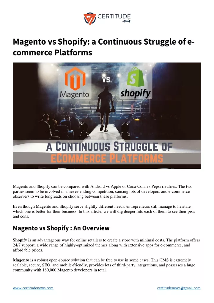 magento and shopify can be compared with android