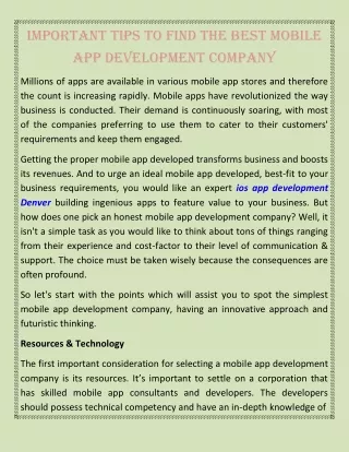 important tips to find the best mobile