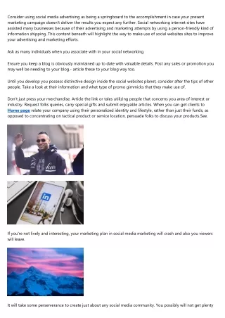 consider using social media advertising as being