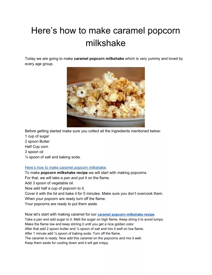 here s how to make caramel popcorn milkshake