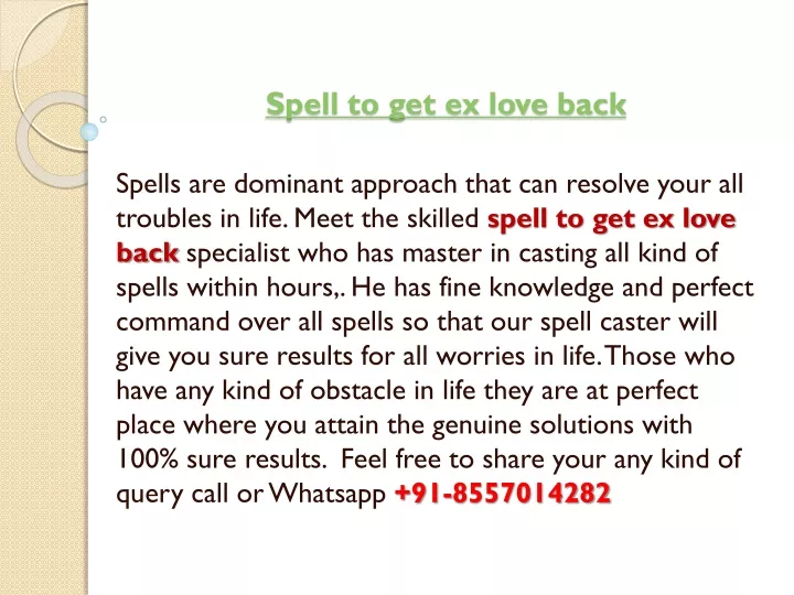 spell to get ex love back