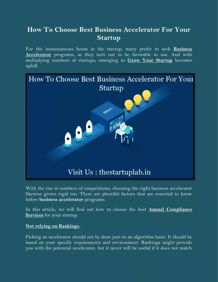 how to choose best business accelerator for your