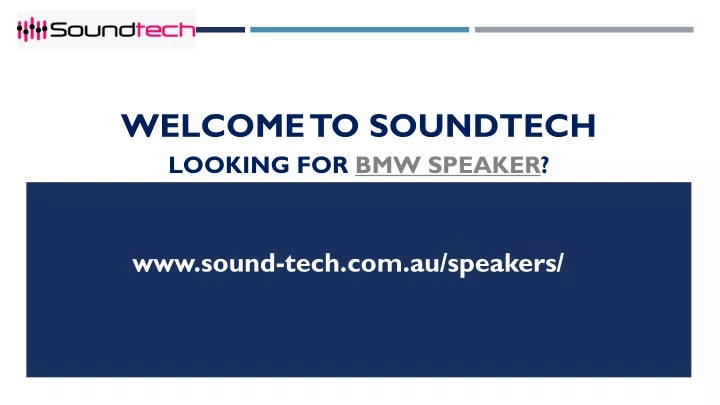 welcome to soundtech