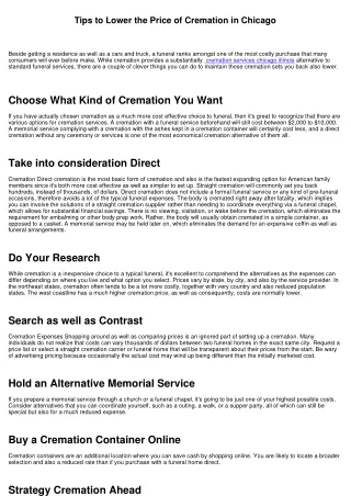 Tips to Lower the Price of Cremation in Chicago