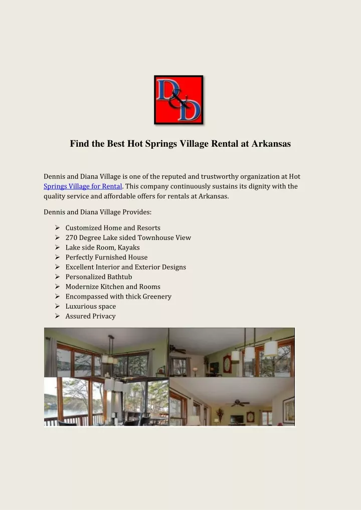 find the best hot springs village rental