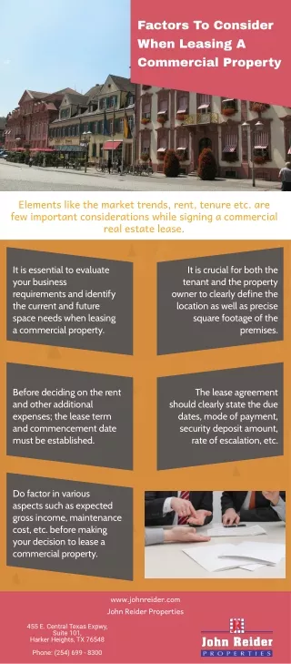 factors to consider when leasing a commercial