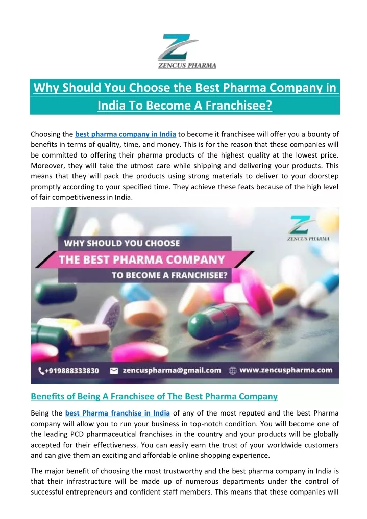 why should you choose the best pharma company