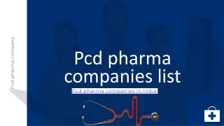Pcd pharma companies list