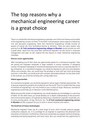 PPT - Is Mechanical Engineering a good career PowerPoint Presentation ...