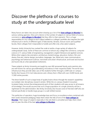 discover the plethora of courses to study
