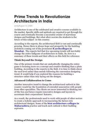 prime trends to revolutionize architecture