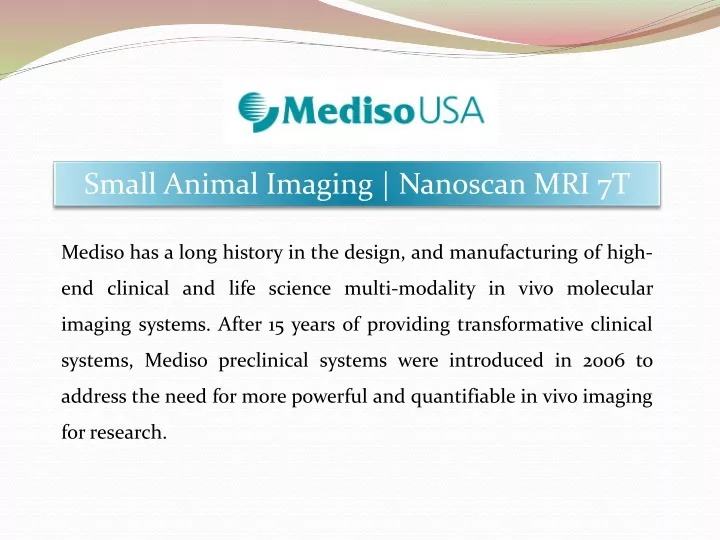 small animal imaging nanoscan mri 7t