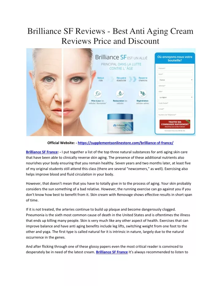 brilliance sf reviews best anti aging cream