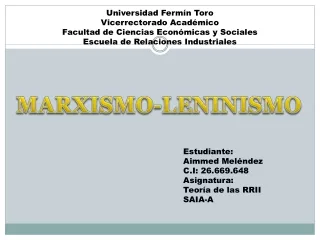 LENINISMO-MARXISMO