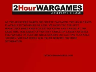 Twohourwargames.com - Best Miniatures Wargames