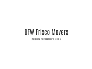 DFW Frisco Movers