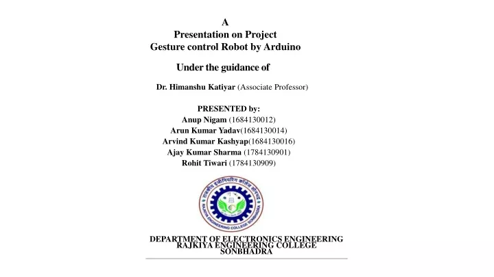 a presentation on project gesture control robot