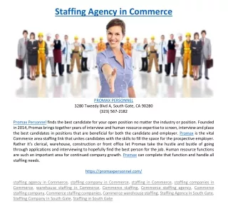 staffing agency in commerce