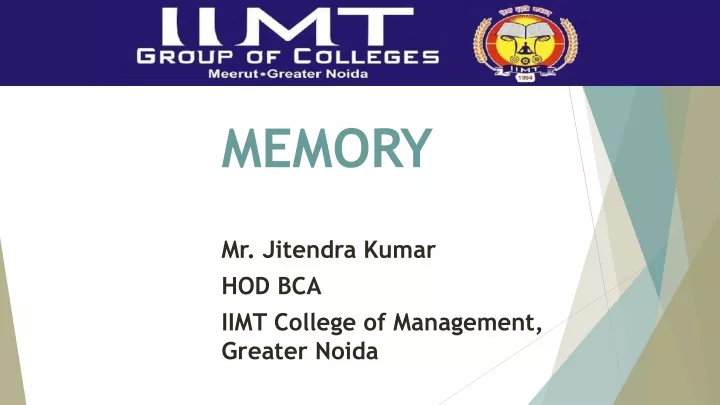 memory mr jitendra kumar hod bca iimt college