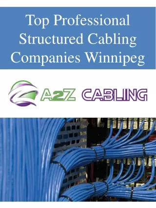 Top Professional Structured Cabling Companies Winnipeg