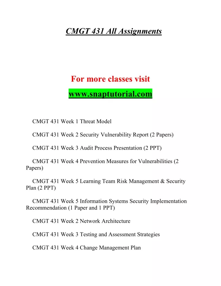 cmgt 431 all assignments