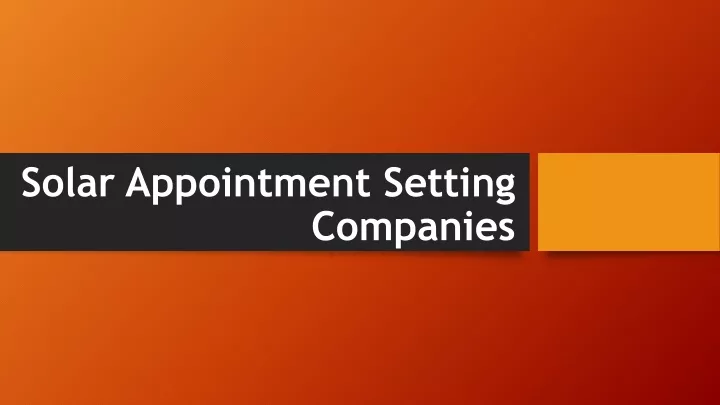 solar appointment setting companies