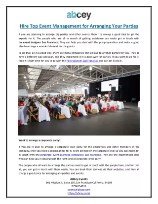hire top event management for arranging your