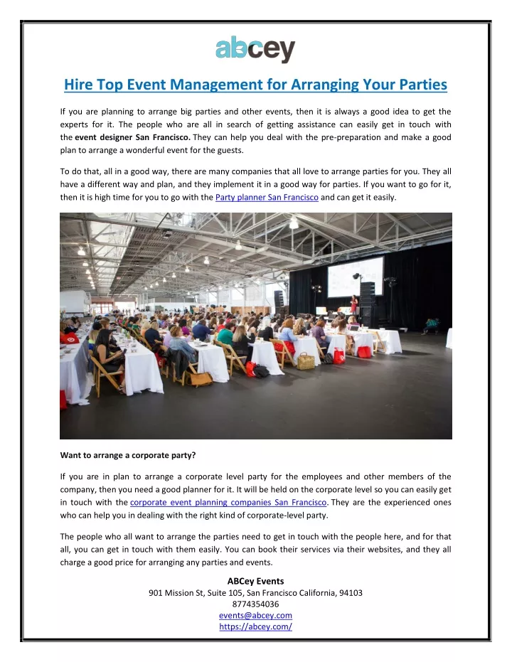 hire top event management for arranging your