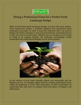 Hiring a Professional Team for a Perfect Perth Landscape Design