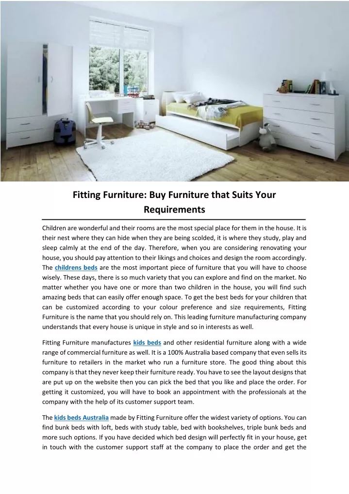 fitting furniture buy furniture that suits your