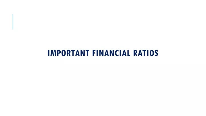 important financial ratios