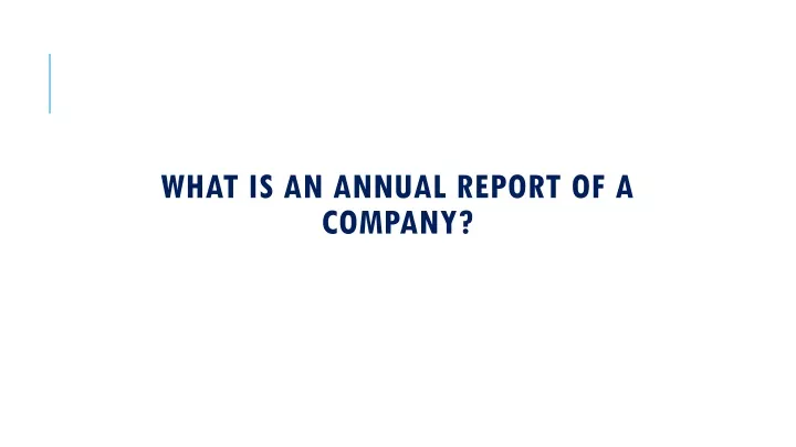 what is an annual report of a company