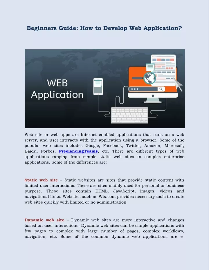 beginners guide how to develop web application