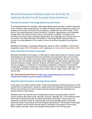 microbial fermentation technology market size