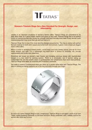 Women's Titanium Rings Set a New Standard For Strength, Design, and Affordability