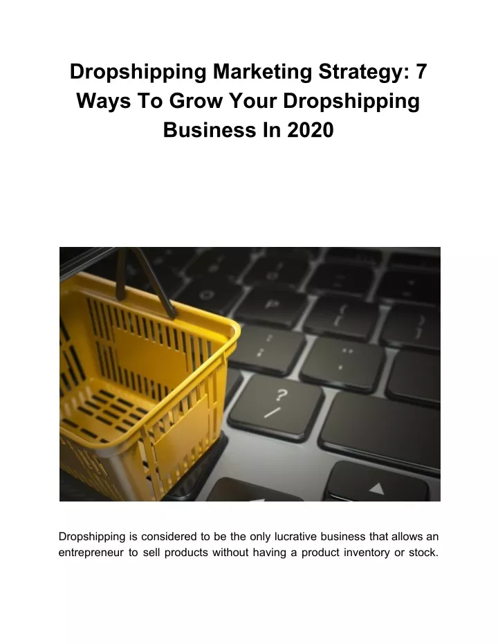 dropshipping marketing strategy 7 ways to grow