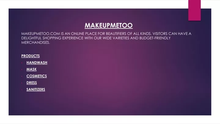 makeupmetoo makeupmetoo com is an online place