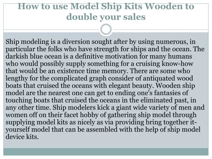 how to use model ship kits wooden to double your sales