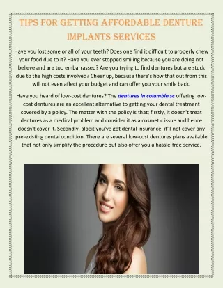 tips for getting affordable denture implants