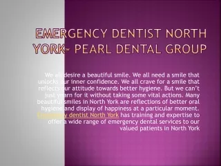 Emergency Dentist North York – Pearl Dental Group
