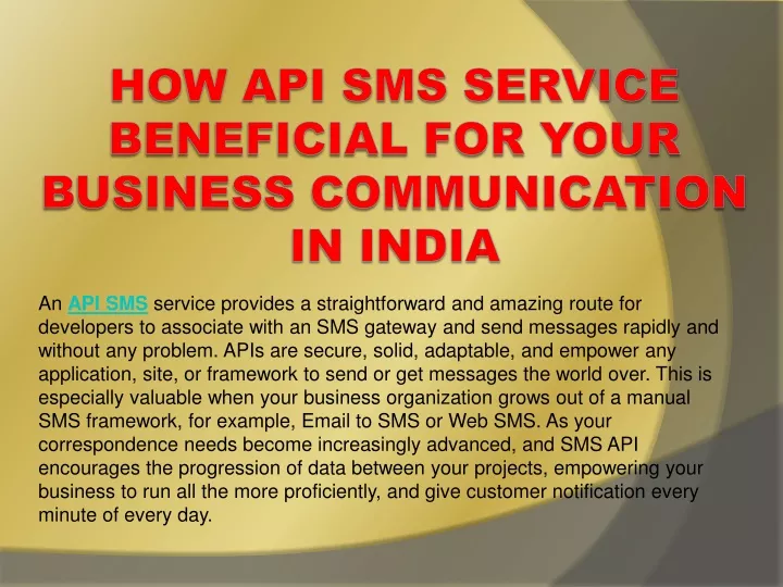 how api sms service beneficial for your business communication in india