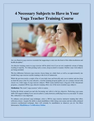 Accredited mindfulness training