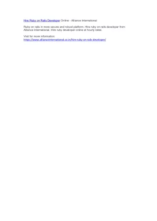 hire ruby on rails developer online alliance