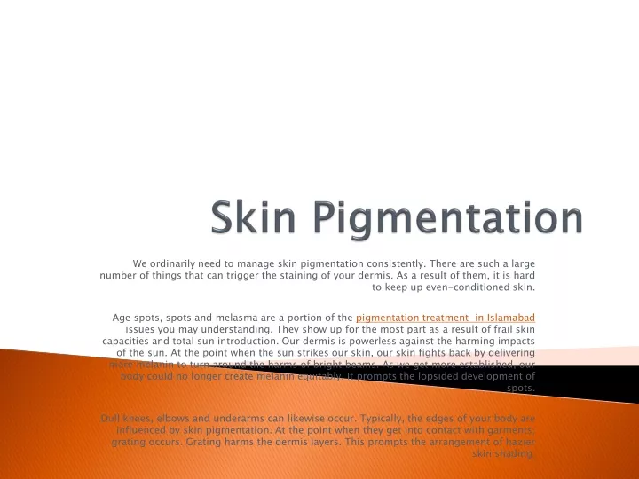 skin pigmentation