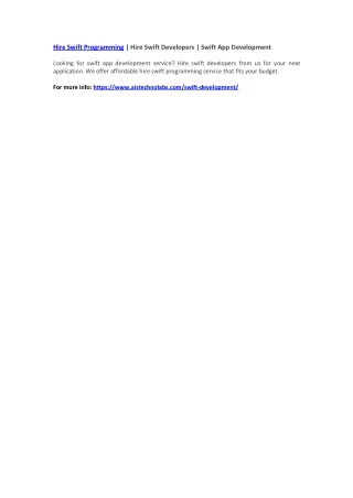 hire swift programming hire swift developers
